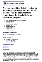 Intervención grupal sobre el estilo de vida para la prevención de la diabetes en países de ingresos bajos y medios