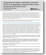 Comunicación de riesgos y participación comunitaria (RCCE) en la preparación y respuesta frente al nuevo coronavirus de 2019 (2019-nCoV)