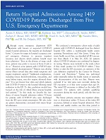 Return Hospital Admissions Among 1419 COVID-19 Patients Discharged from Five U.S. Emergency Departments