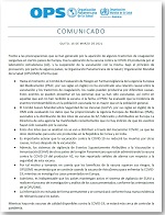 Comunicado de la Organización Panamericana de la Salud / Organización Mundial de la Salud (OPS/OMS) en relación a la vacuna contra la COVID-19 de AstraZeneca (AZ)