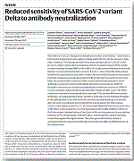 Reduced sensitivity of SARS-CoV-2 variant Delta to antibody neutralization