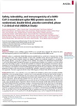 Safety, tolerability, and immunogenicity of a SARS-CoV-2 recombinant spike RBD protein vaccine: A randomised, double-blind, placebo-controlled, phase 1-2 clinical trial (ABDALA Study)