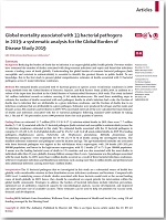 Global mortality associated with 33 bacterial pathogens in 2019: a systematic analysis for the Global Burden of Disease Study 2019