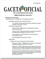 Gaceta Oficial de la República de Cuba, Edición Ordinaria No. 87 del 13 de septiembre de 2023